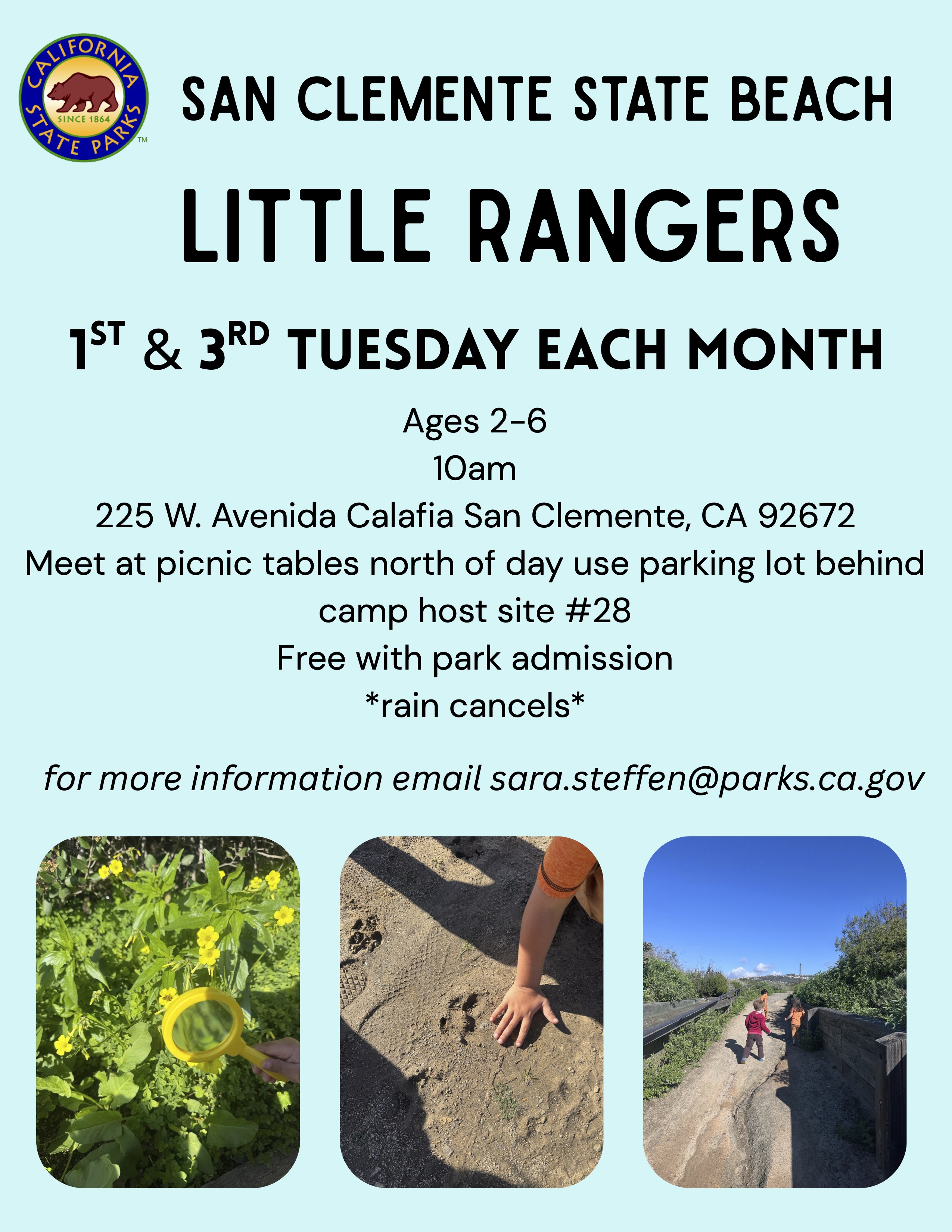 Little Rangers San Clemente State Beach 2026 Flyer